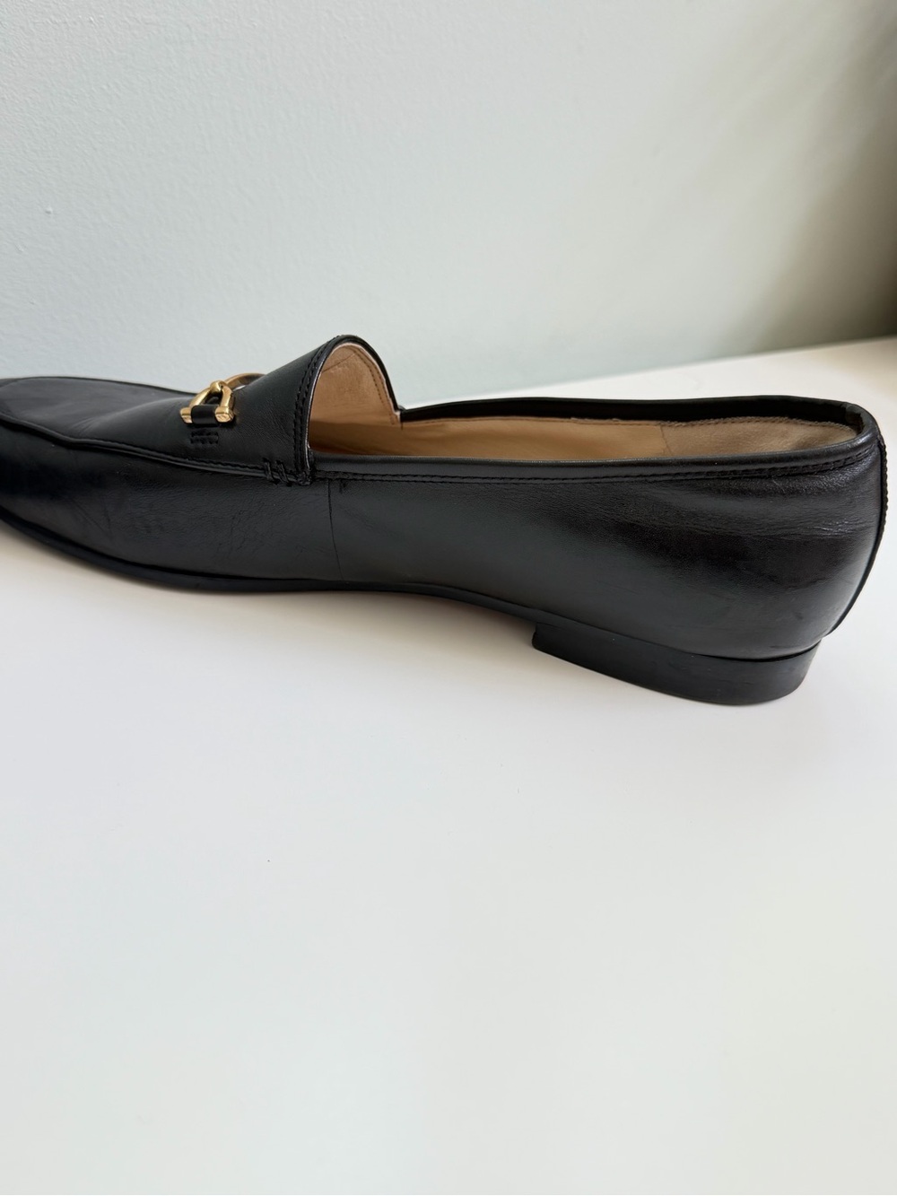 Sam Edelman Womens 9 Black Leather Gold Horsebit Loafers Slip On Shoes Classic - Picture 10 of 12